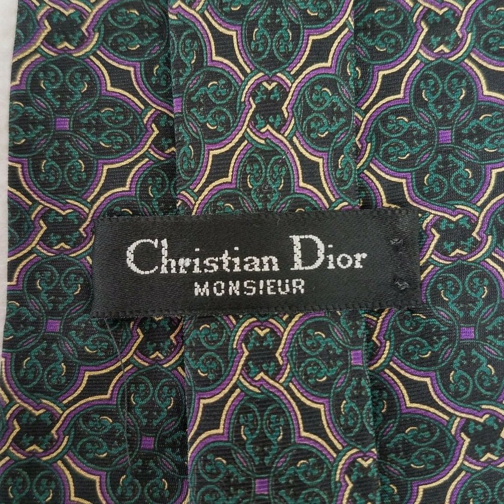 Christian Dior Monsieur Green Medallion 100% Silk